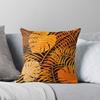 Burnt Orange Tropical Leaf Pattern Throw Cushions & Pillows Without Core