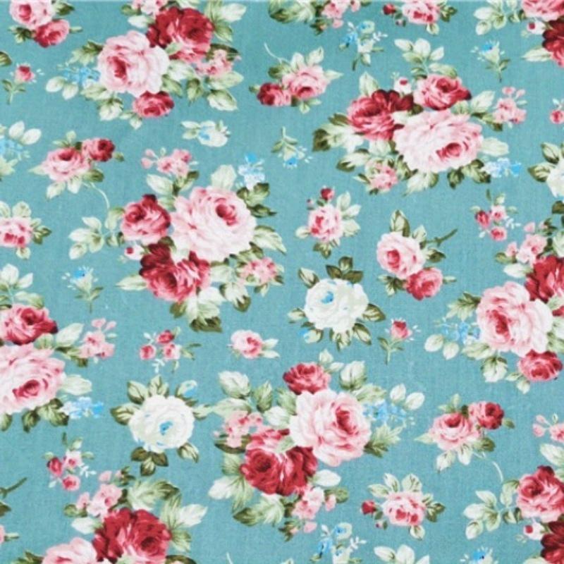 1ks Vintage Květinová Bavlněná Látka Vzor Růže Květinový Potisk Balíček Látek na Patchwork Šití Tvoření DIY