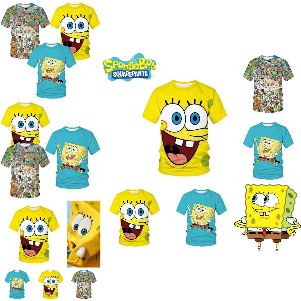 Cute 3d Spongebob Squarepants Cartoon T-shirt For Boys And Girls