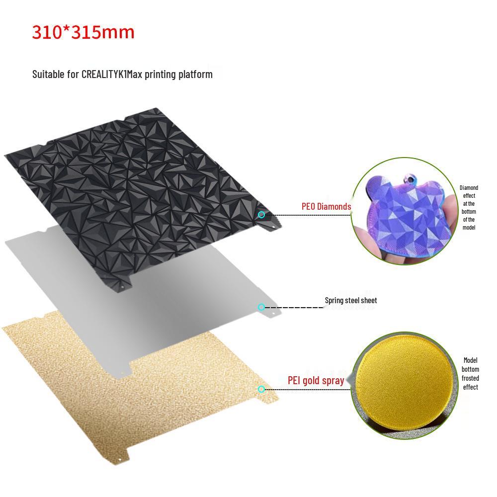 PEI Coated Print Bed Film for Creality K1 MAX/Ender3 S1 3D Printers