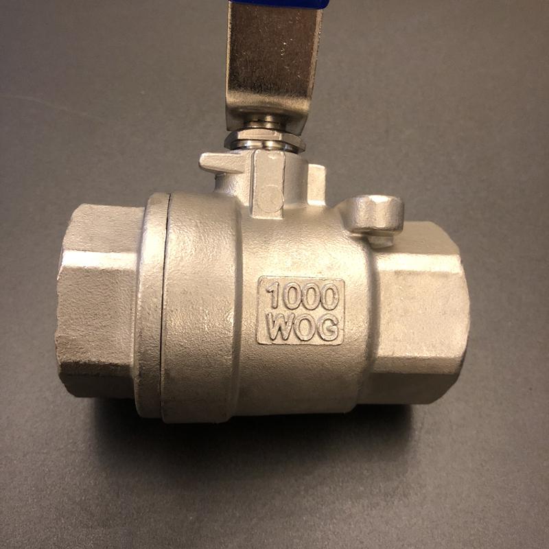 Heavy-Duty 201/304 Stainless Steel Ball Valve, Two-Piece, WOG100, Large Bore, Sizes DN15, DN20, DN25, 2 Inch.