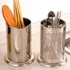 Stainless Steel Chopstick Storage Barrel Kitchen Knife Fork Storage Rack Suit for Restaurant Fork Spoon Holder Kitchen Supplies