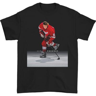 Sergei Fedorov Detroit Red Wings T-shirt Black Unisex All Sizes JJ3972 Unisex T-Shirt