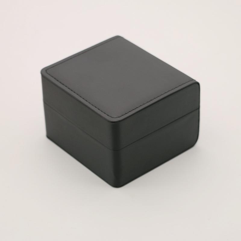 Rounded Corner PU Leather Single Watch Storage Box with Threaded Flip Cover