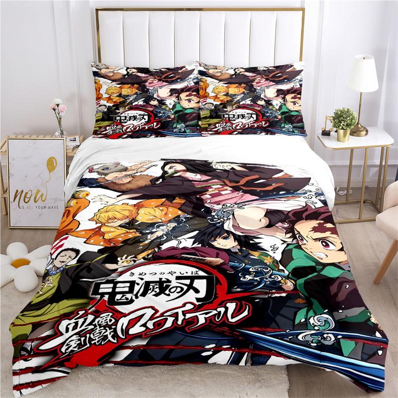 Anime D-Demon-Sla Cartoon All Season Duvet Cover comforter Bedding set Soft Quilt Cover and Pillowcases Single/Double/Queen/King