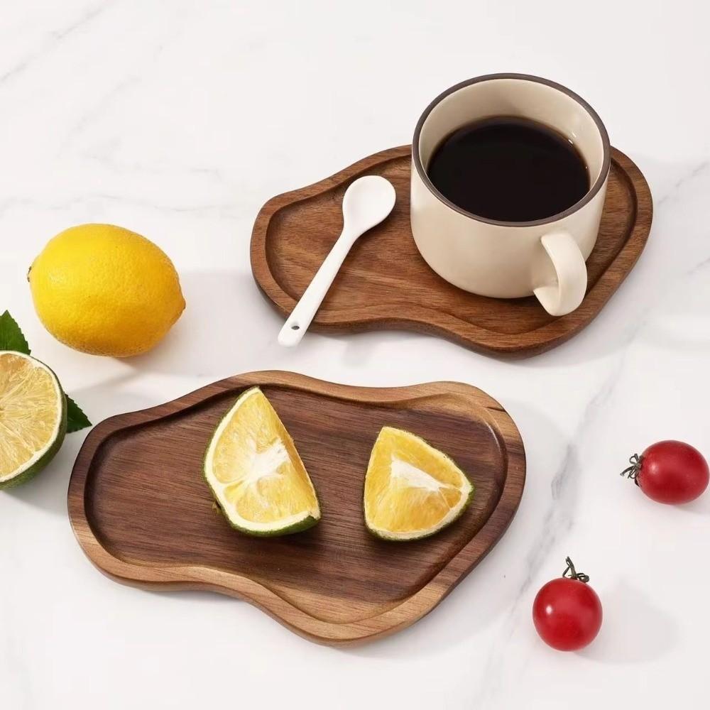 Decorative Design Acacia Wood Tray Heat Resistant Wooden Serving Plate Wooden Plate for Home Use