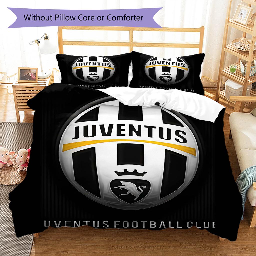 Set Copripiumino Trapuntato Juve Federa Federe Decorazione Casa Regalo di Compleanno (1 * copripiumino + 2 * federa, senza nucleo)