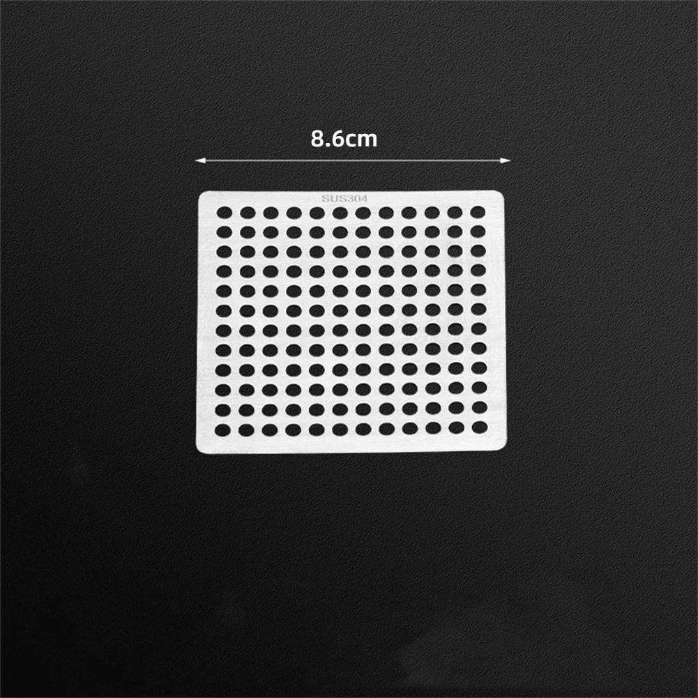 Square Drain Cover Stainless Steel Bathroom Shower Sink Strainer Drain Hair Filter Cover Bathroom Kitchen Sink Drain Protector