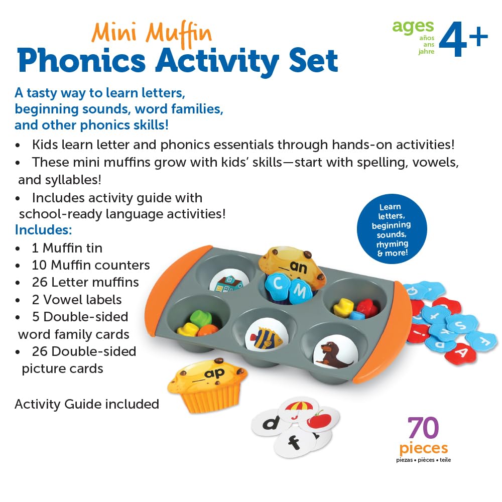 Learning Resources Learn Mini Muffin Phonics Set English Vocabulary LER5547 Authentic Product Let's Separately!