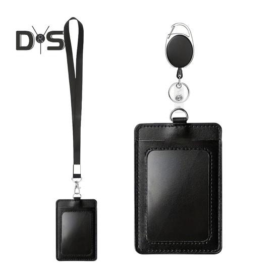 2 stk kortholder Klar uttrekkbar ID-kortholder med klipsemerke Spole ID-kortholder med karabinnøkkel