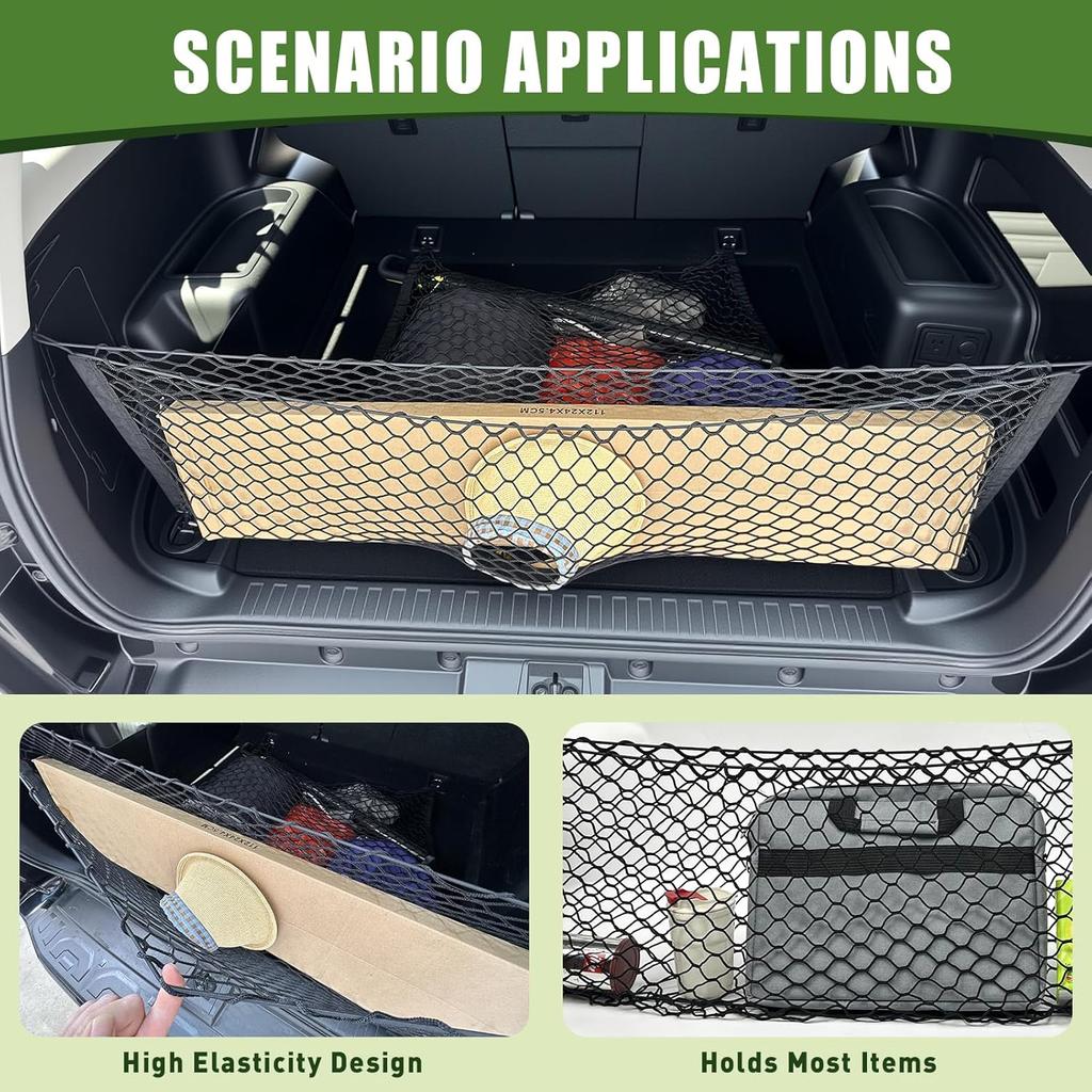 Trunk Cargo Net For 2010-2024 Toyota 4Runner 2 Row Model Only, Trunk Organizer Luggage Mesh Net Anti-Slip Rear Cargo Netting For 4 Runner SUV