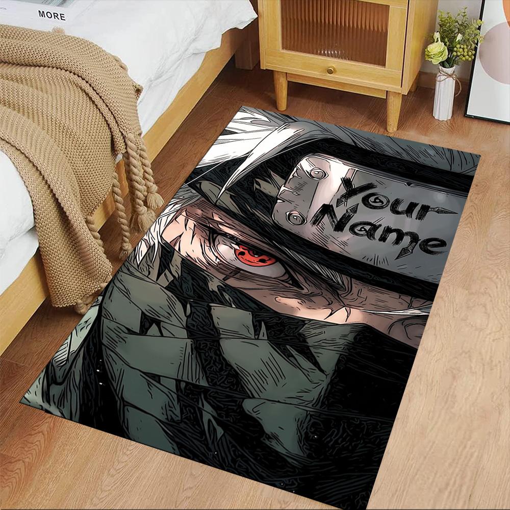 Naruto Character Customizable Name Floor Rug Office Rug Suitable for Kitchen Hallway Decorate Room Bedrooms Anti-slip Rug Decorate Offices