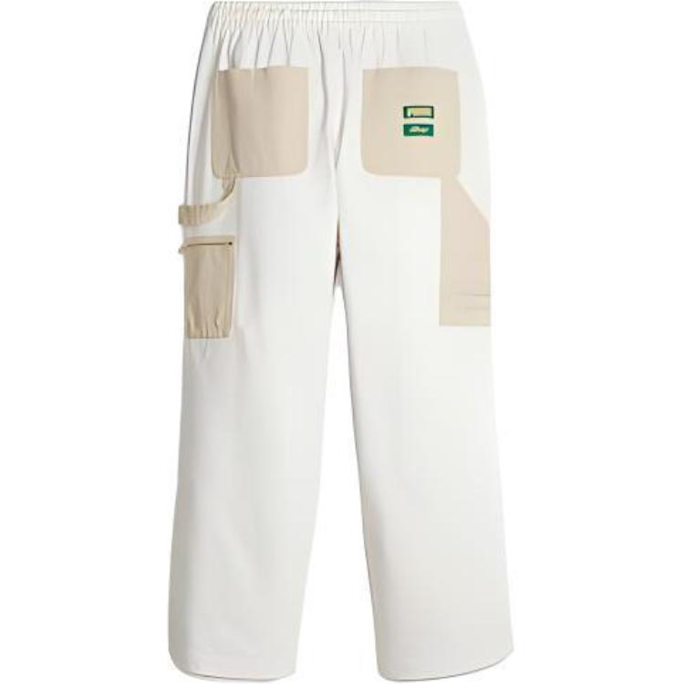 Puma Color Block Wide Leg Casual Pants Men Bottoms Beige 620886-65