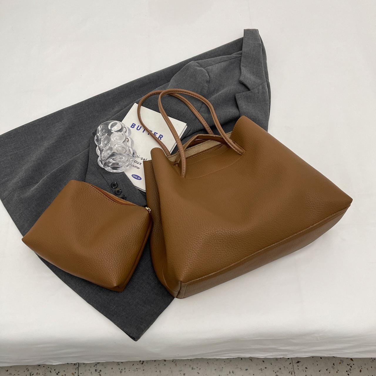 Large Capacity Mother-Daughter Bag For Women 2026 New Style Elegant Persality Handbag Shoulder Bag коричневый