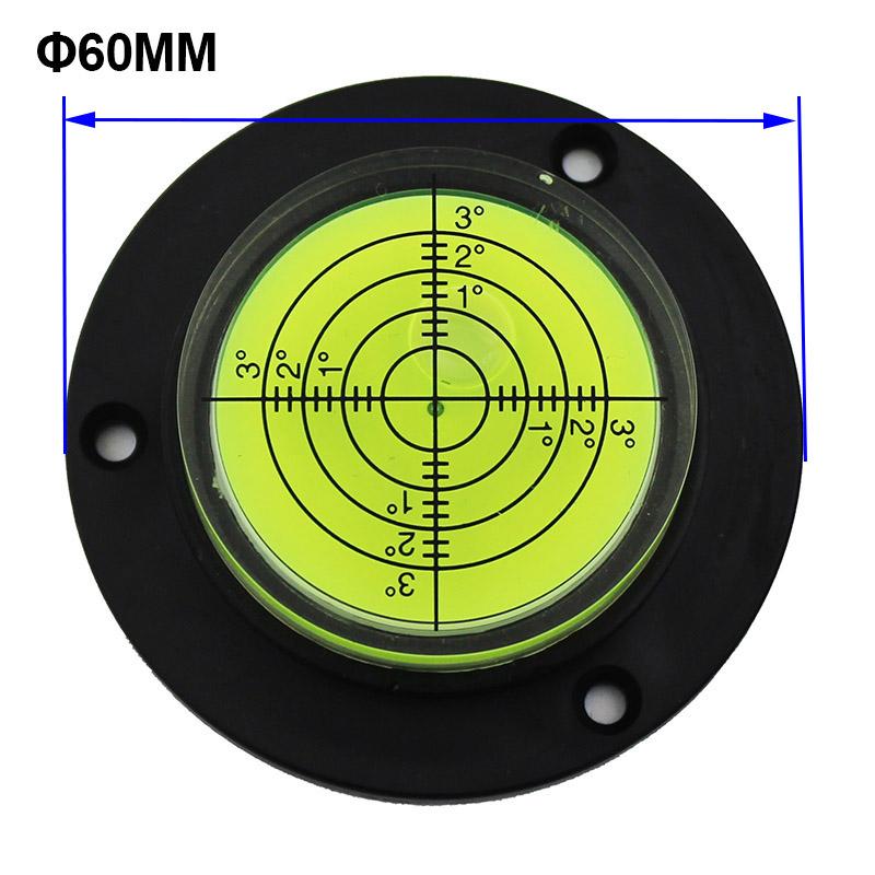 Round Mental Level Bubble Horizontal Device with Mounting Hole Diameter 50mm-100mm