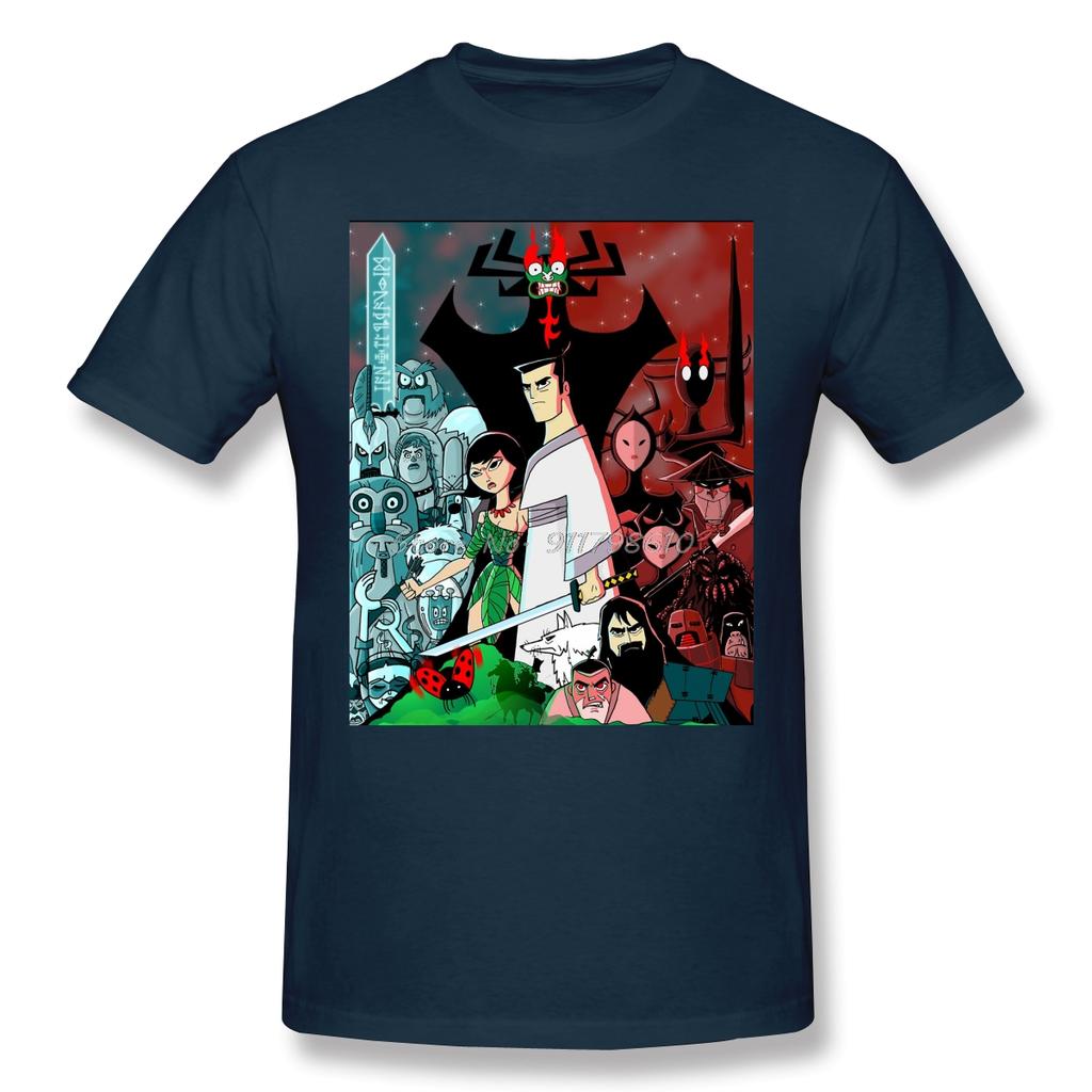T-Shirt For Men Samurai's Finale Cotton Samurai Jack T Shirt Funny Anime Men Tee Streetwear Harajuku