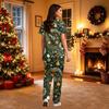 Women's V-Neck Short Sleeve Christmas Print Scrub Set with Pockets Two Piece Caregiver Work Uniform