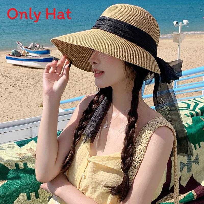

French Bohoinspired Straw Hat With Wide Brim And Natural Texture For Sun Protection хакі