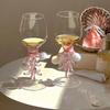 Tall Glasses,Pink Christmas Tree Decorations,Glass Champagne Glasses,Creative Interesting and Beautiful Holiday Gifts Wine Glass