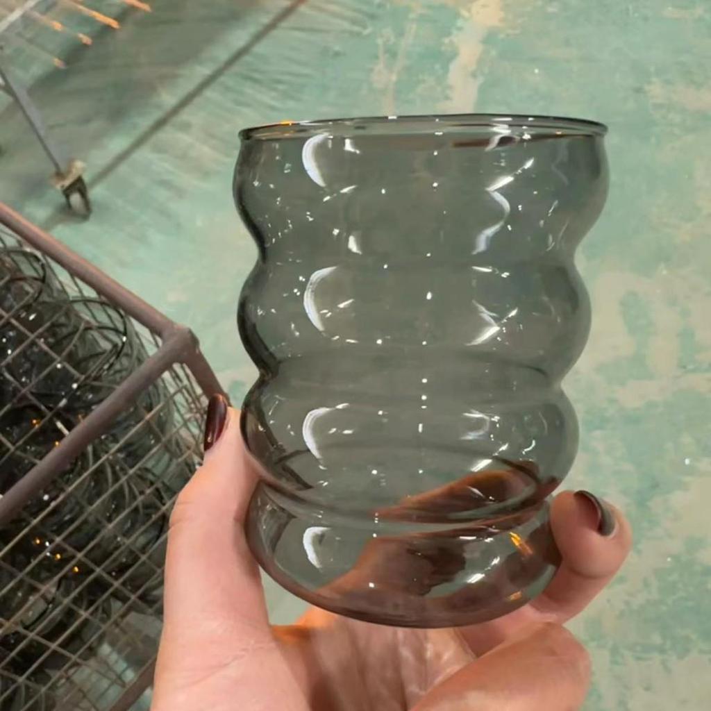 Colored Double-Walled Spiral Glass Cup: Ideal for Milk, Coffee, Mousse, Juice At Home or Office.