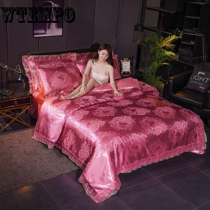 Buy Bedding Set Silk Cotton Jacquard Cover Bed Sheet Duvet Cover Sets European Style Bedding