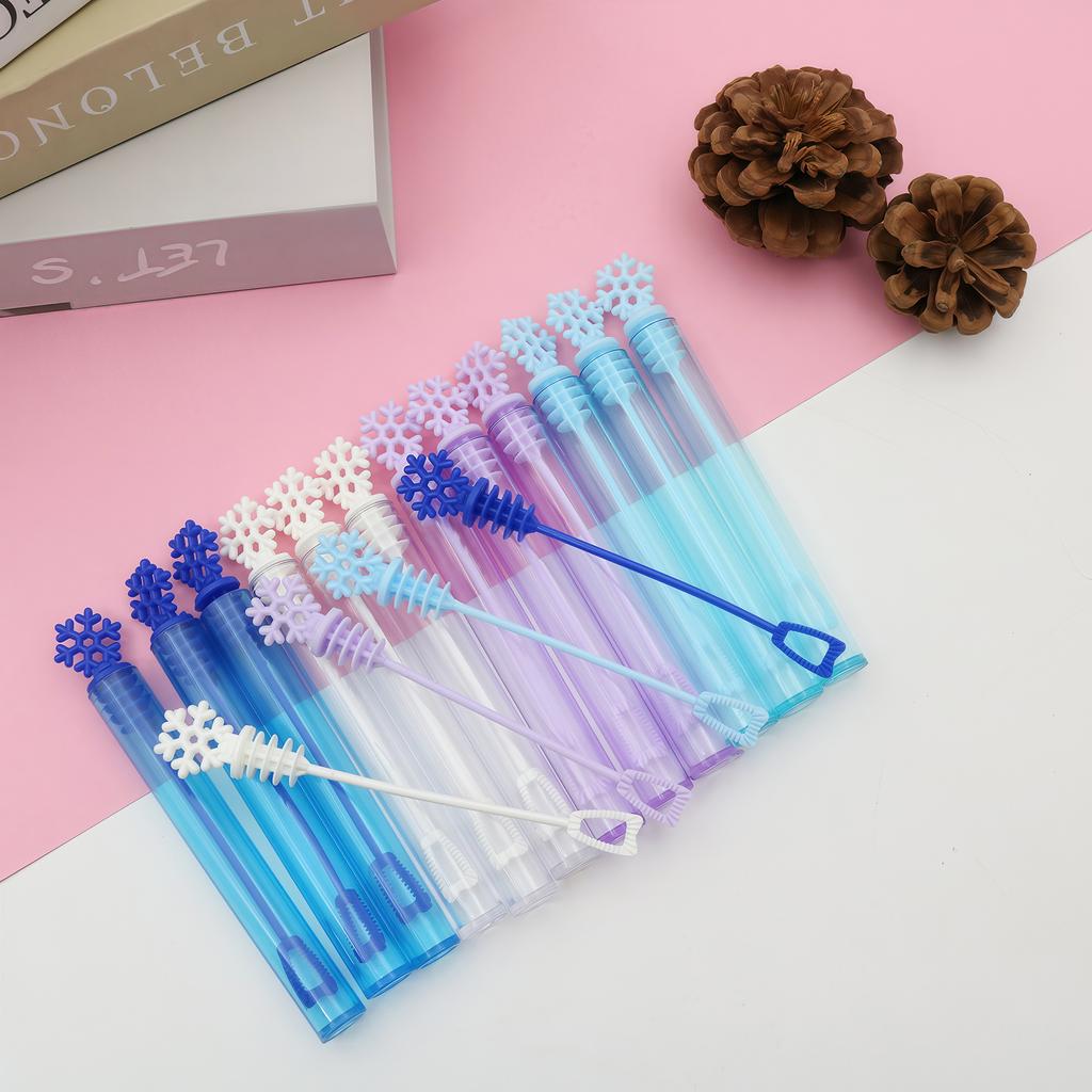 20/40pcs 4 Colors Snowflake Mini Bubble Wands Assortment Party Favors Toys  Summer Outdoor Gifts for Girls Boys ( No Bubble )