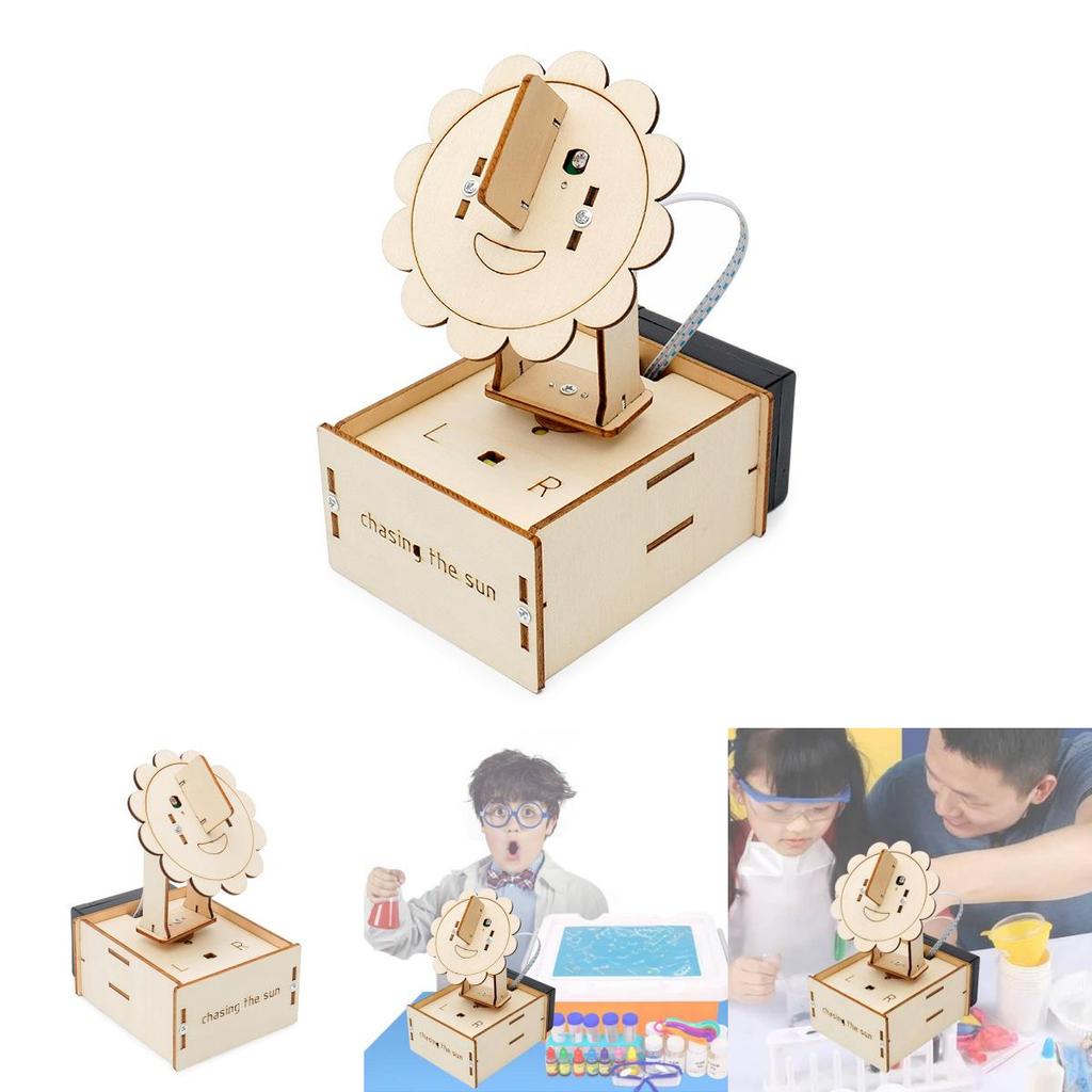 Educational Diy Wood Solar Powered Sun Model Stem Material Kit For Kids Aged 8 And Up