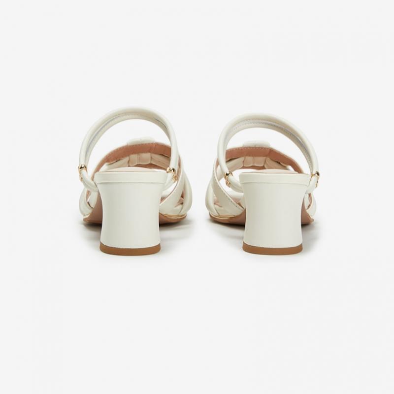 Portfolio Portfolio By ESquire Women S SheepSkin Soft Padded twiSted Two Way SandalS Ivory