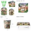 Jungle Animal Zoo Birthday Party Supplies For Boys Jungle Theme Decorations For Baby's First Birthday Tableware And Tablecloth