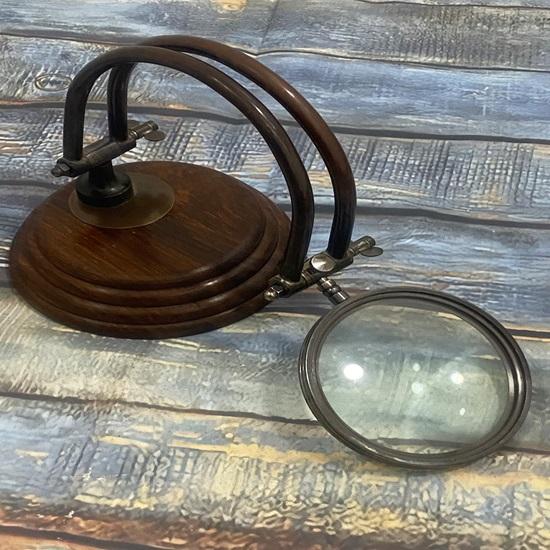 Brass Magnifier Maritime Adjustable Stand Magnifying Glass Desk Top Wonderful Home or Office Decor