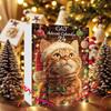 Katze Weihnachts-Countdown-Kalender Schlüsselanhänger 2D Acryl Ornament Anhänger Adventskalender Niedliches Katzenliebhaber-Geschenk Weihnachtsdekorationen