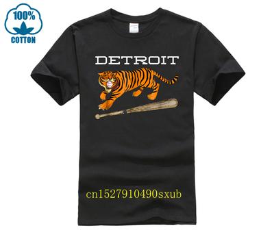 New Men Shirt Distressed Tiger Mascot Tshirt For Detroit Baseball Lovers