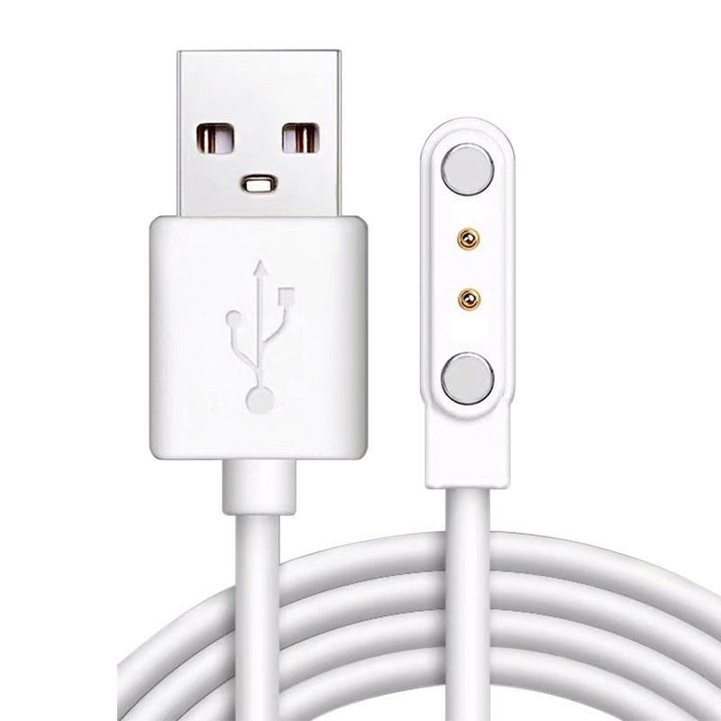 Universal 2Pin 4mm 7.62mm 4Pin Strong Magnetic Charge Cable USB Charging Line Cord Black White For Smart Watches