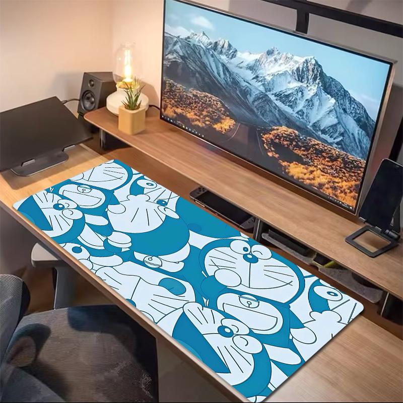 Doraemon Print Cushion Non-slip Laptop Tablet Big Mousepad XXL Mat Mini PC Playmat With Lock edge