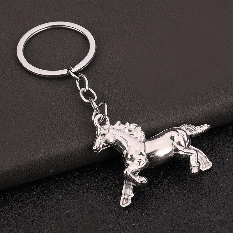 The Year Of The Horse Metal Keychain Personalized Creative Car Keyring Mascot Pony Pendant Backpack Hanging Gift