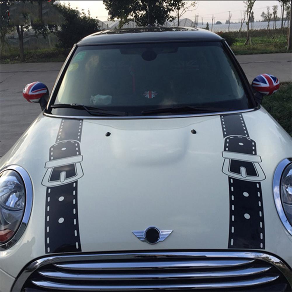 Car Hood Bonnet Straps Stickers For Mini Cooper One S JCW Countryman F56 F55 F60 R56 R60 R61 Decals Auot Tuning Accessories