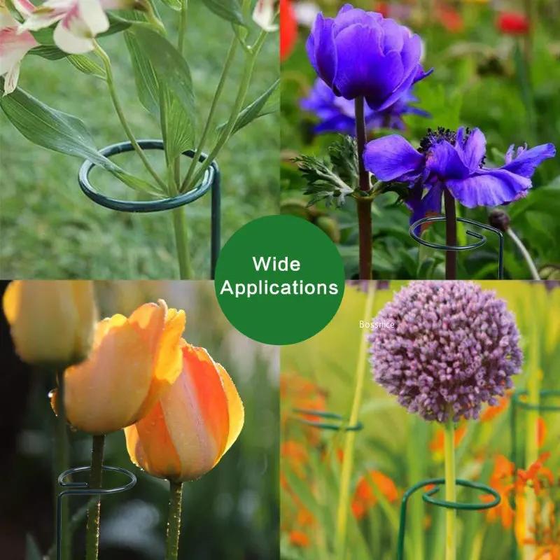 5/10/15Pcs 40cm Plant Support Stakes, Garden Single Stem Stake Amaryllis Cage Rings for Tomatoes Orchid Lily Peony Rose Flower
