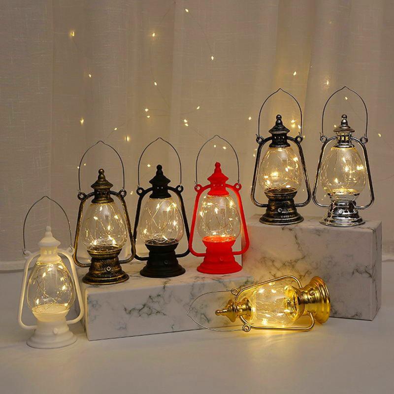 Retro Led Oil Lamp Lantern Multifunctional Electronic Candle Light Creative Hanging Ornaments