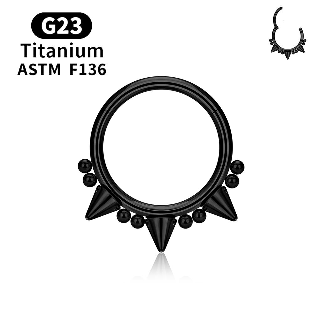 Inele Clicker Septum Spike Titan F136 G23 16G Inele Piercing Septum cu Balama Inele Nas Cercuri Cartilaj Helix Tragus Cercei Bijuterii Body