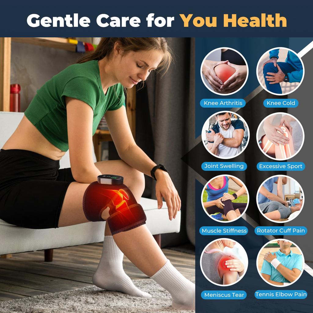 Wireless Heating Knee Brace Multifunctional Heated Shoulder and Elbow Hot Compress Device 6 Speed Keep Warm with Digital Display