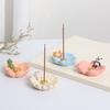 Flower Shape Resins Censers Holder Cute Animal Statue Incenses Burners PlateTray  for Mindfulness and Home Decoration