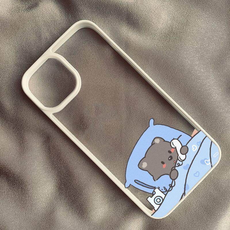 Funny Cartoon Pig Dog Couple Phone Case For iPhone 16 15 14 13 11 Pro Max 12 Mini 7 8Plus Animal Shockproof Clear Hard Cover Bag