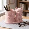 3D Geprinte Katvormige Pennenhouder Plastic Make-upkwast Opbergorganizer Bureau Decoratie