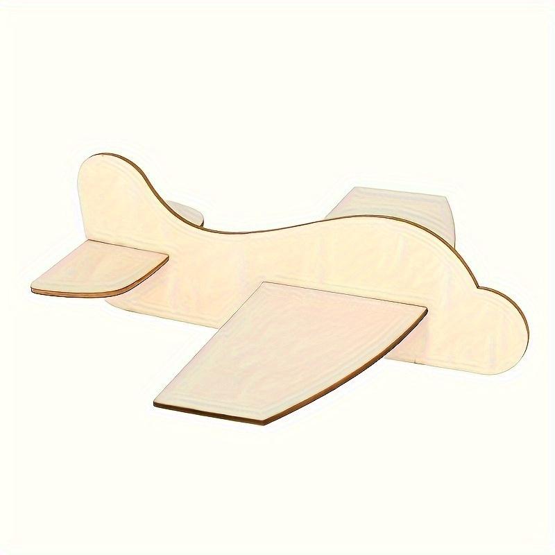 10pcs Unfinished Wooden Aircraft Models - DIY Handmade Craft Material for Graffiti, Painting, and Colouring Creative Art Projects, and Woodworking