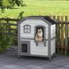 2-Story Indoor or Outdoor Cat House W/ Escape Door, Cat Shelter, White