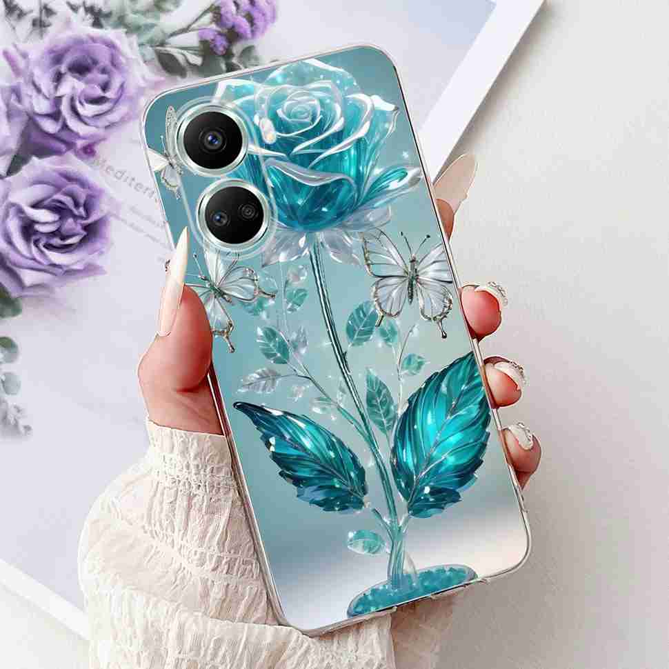 For Huawei nova 10 SE 4G Case BNE-LX1 Luxury Flower Soft Silicone TPU Cover For Huawei Nova 10SE 6.67" Butterfly Phone Casing