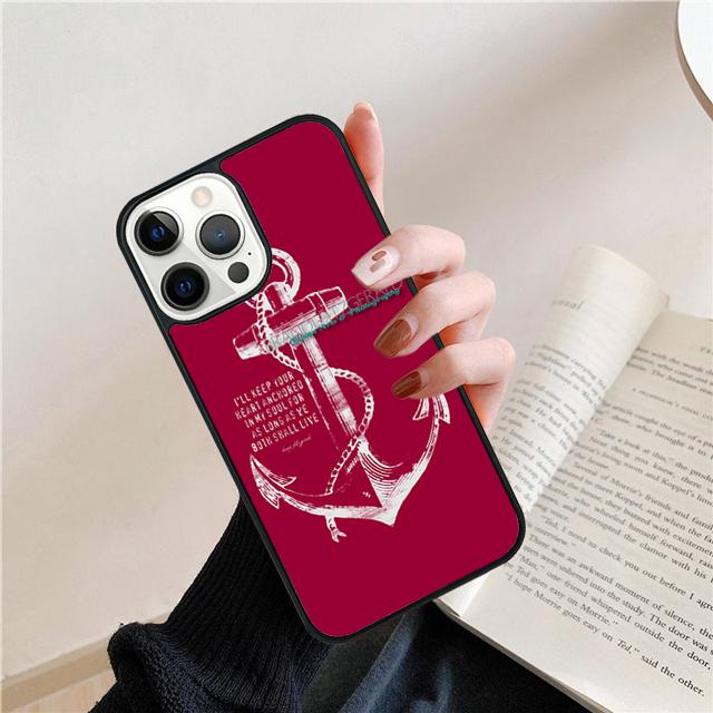 Stripes Anchor Boat Ship Wheel Phone Case Back Cover for iPhone 17 Air 16 15 14 13 11 12 Pro Max Plus Shell Coque