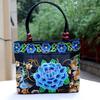 Ethnic Style Double-Sided Embroidery Lace Wooden Beads Vintage Canvas Women's Tote Handbag - Unique Retro Design for Stylish Ladies