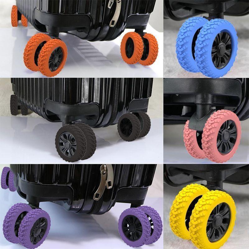 Silent Travel Suitcase Wheel Cover: Protective Silicone Replacement for Universal Luggage Rollers