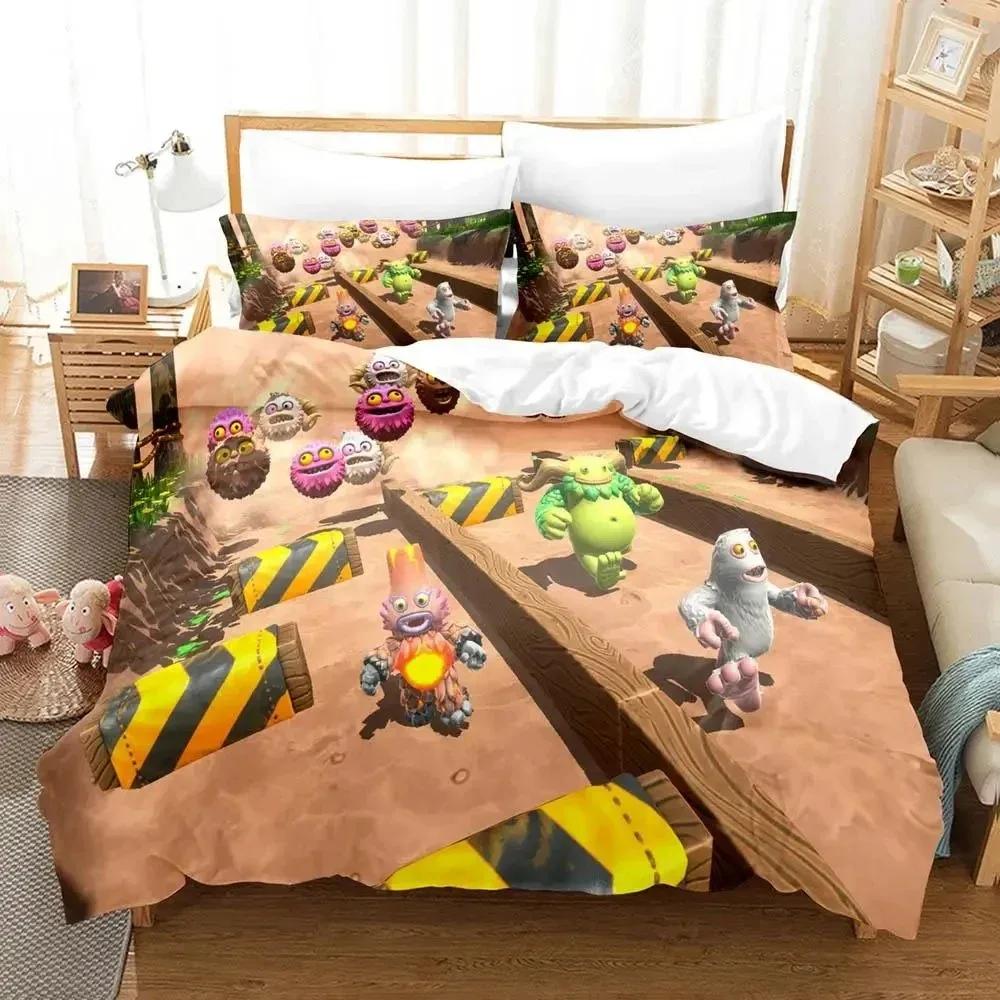 My Singing Monsters Anime Comfortable Duvet Quilt Cover Pillowcase Bedding Set Children Bedroom Decoration Home Textile